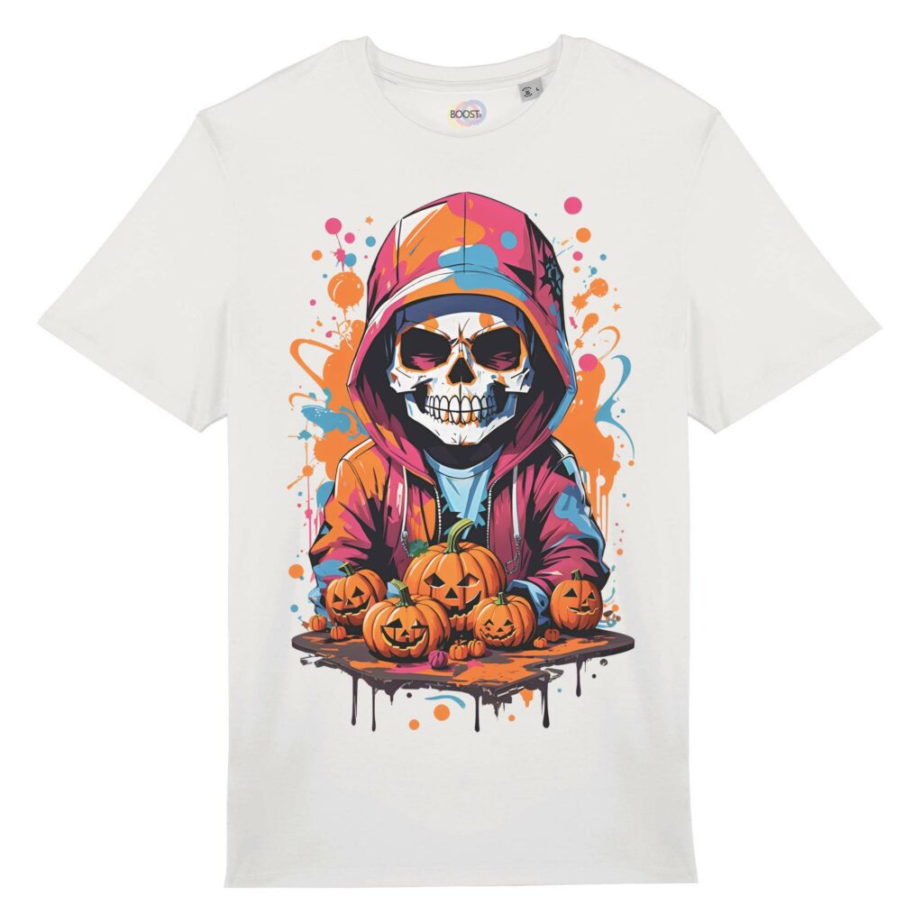 T-shirt-unisex-Halloween--Skull-Boy-bianco