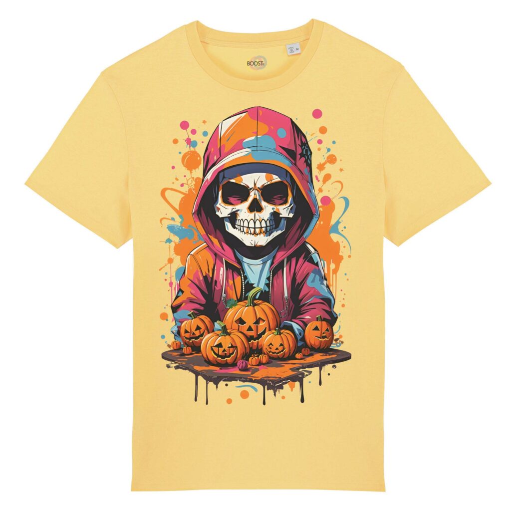 T-shirt-unisex-Halloween-Skull-Boy-giallo