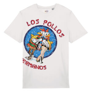 T-shirt-unisex-worn-Los-Pollos-Hermanos-bianco