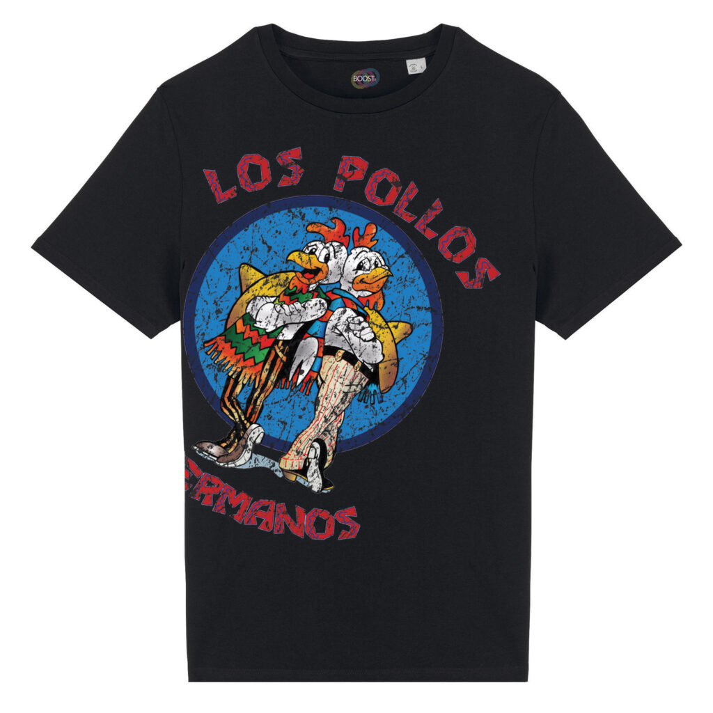 T-shirt-unisex-worn-Los-Pollos-Hermanos-nero