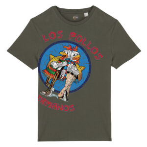 T-shirt-unisex-worn-Los-Pollos-Hermanos-verde