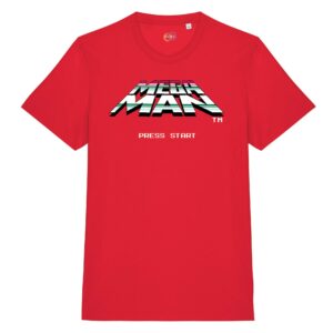 t-shirt-mega-man-memories-unisex-cotone-biologico-rosso