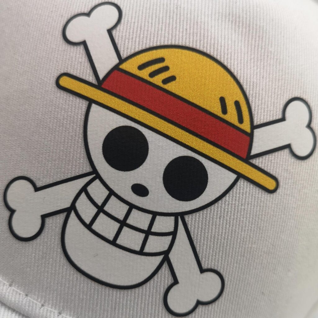 Cappello-One-Luffy-Jolly-Roger-Piece-Bianco-dettaglio