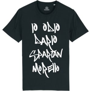 T-shirt-Io-Odio-Dario-Spartan-Morello-cotone-biologico-100%-nero-fronte-Boostit