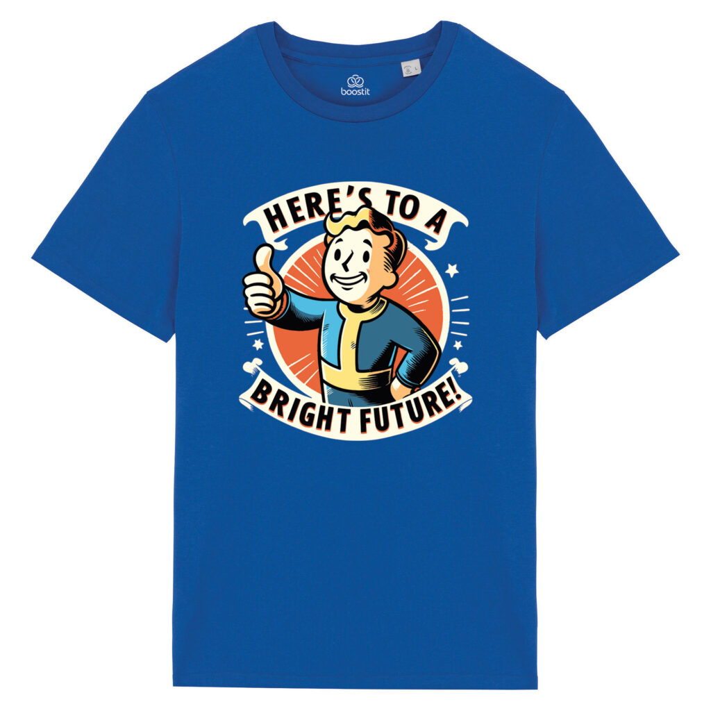 T-shirt-Bright-Future-Vault-blu-fronte